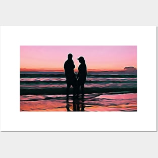 Couples wedding on beach Oil Painting Art Posters and Art